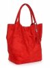Bőr táska shopper bag Genuine Leather piros 801
